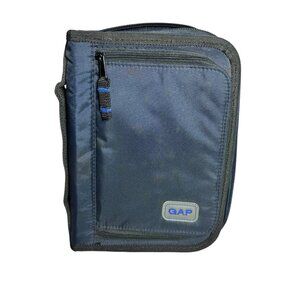 GAP Navy Blue Zippered Binder With Pockets Card Slots & Pen Holder